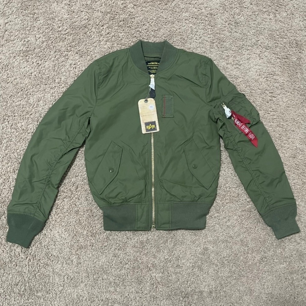 Alpha Industries Jacket Mens XS Sage Green MA-1 Skymaster Bomber Flight Military